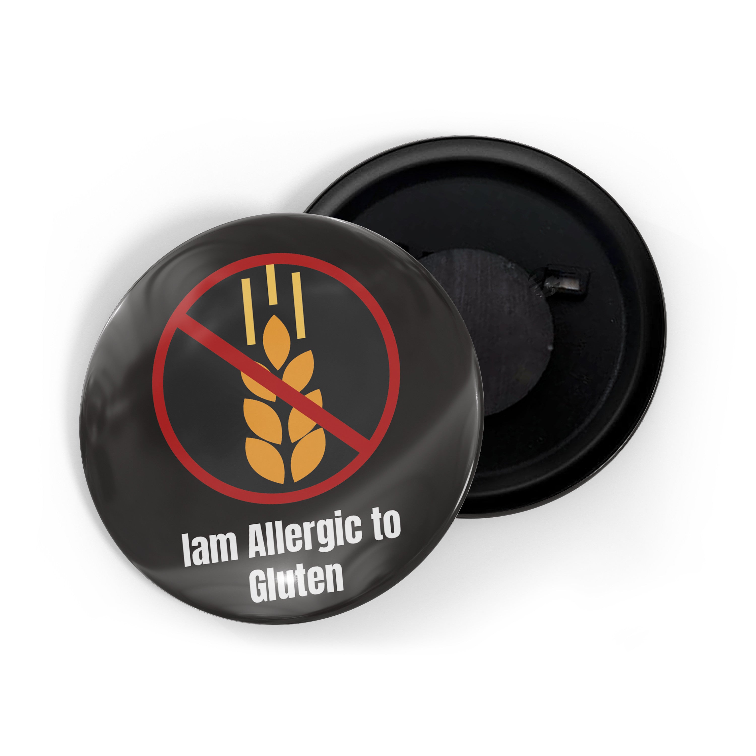 dhcrafts Fridge Magnet Black I'm Allergic To Gluten D2 Glossy Finish Design Pack of 1 (58mm)